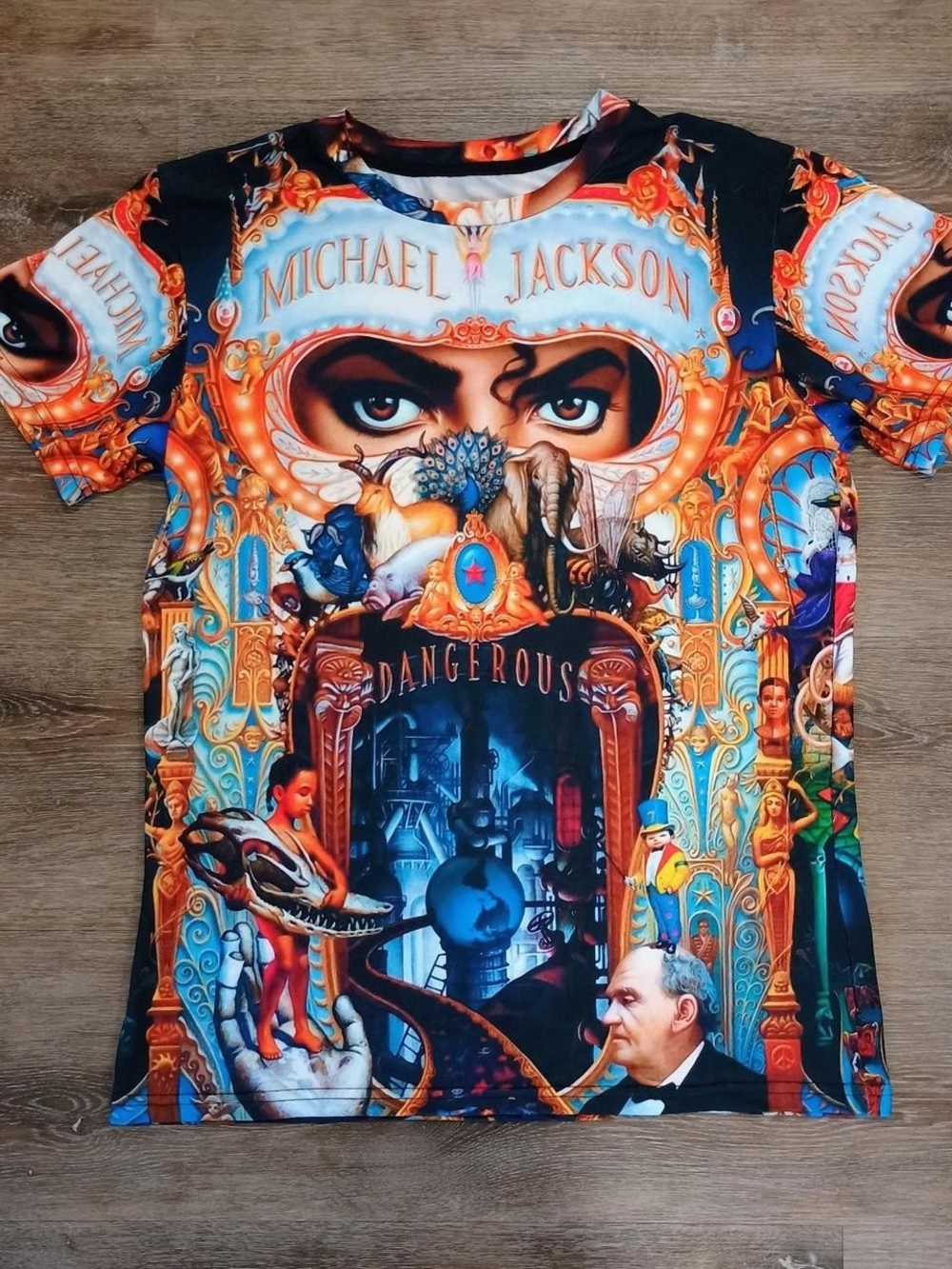 Michael Jackson Dangerous Album Cover Tee | All Over Print | Size Small